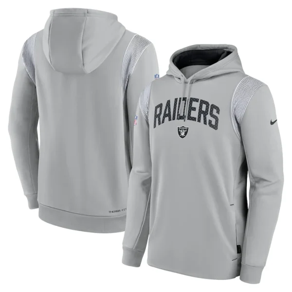 Las vegas raiders nike sideline athletic stack performance pullover hoodie Silver