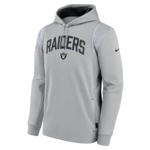 Las vegas raiders nike sideline athletic stack performance pullover hoodie Silver M
