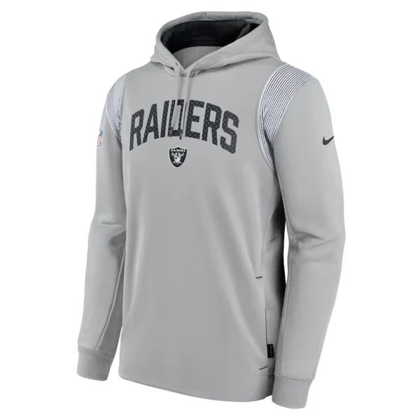 Las vegas raiders nike sideline athletic stack performance pullover hoodie Silver M