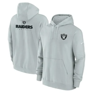 Las vegas raiders nike sideline club fleece pullover hoodie Silver