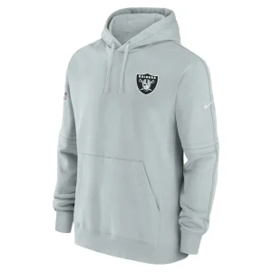 Las vegas raiders nike sideline club fleece pullover hoodie Silver M