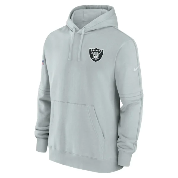 Las vegas raiders nike sideline club fleece pullover hoodie Silver M