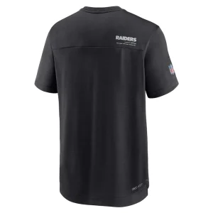 Las vegas raiders nike sideline coach chevron lock up logo v neck performance t shirt Black M