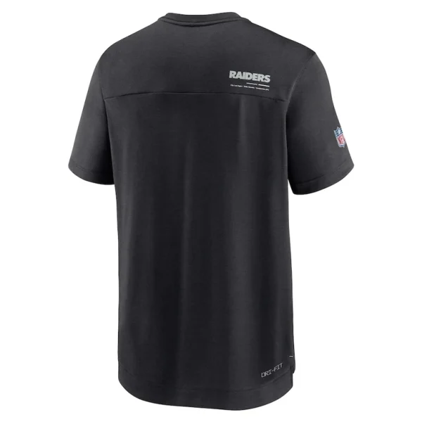 Las vegas raiders nike sideline coach chevron lock up logo v neck performance t shirt Black M