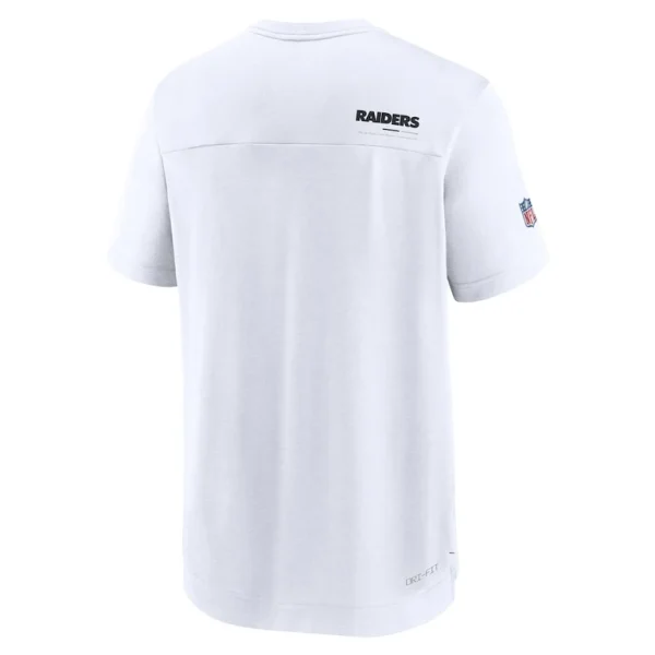 Las vegas raiders nike sideline coach chevron lock up logo v neck performance t shirt Gray M
