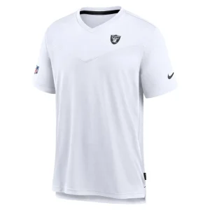 Las vegas raiders nike sideline coach chevron lock up logo v neck performance t shirt Gray S