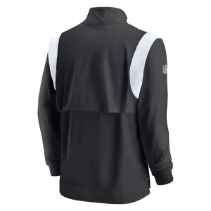 Las vegas raiders nike sideline coach chevron lockup quarter zip long sleeve top Black L