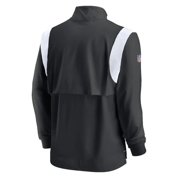 Las vegas raiders nike sideline coach chevron lockup quarter zip long sleeve top Black L