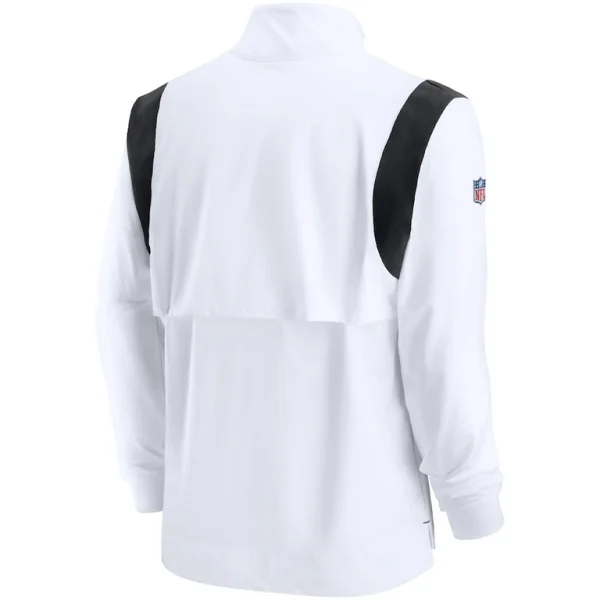 Las vegas raiders nike sideline coach chevron lockup quarter zip long sleeve top White L