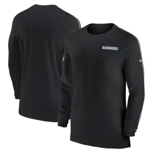 Las vegas raiders nike sideline coach uv performance long sleeve t shirt Black