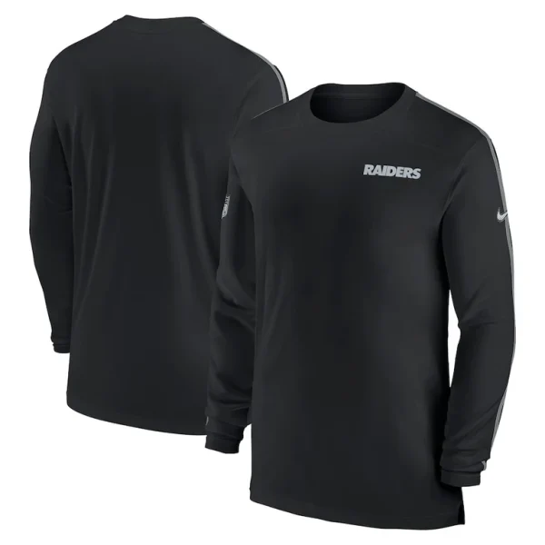 Las vegas raiders nike sideline coach uv performance long sleeve t shirt Black