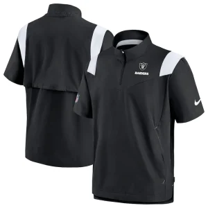 Las vegas raiders nike sideline coaches chevron lockup pullover top Black