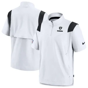 Las vegas raiders nike sideline coaches chevron lockup pullover top White