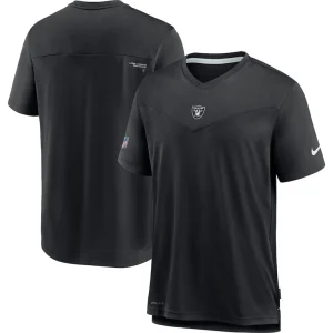 Las vegas raiders nike sideline coaches performance v neck t shirt Black