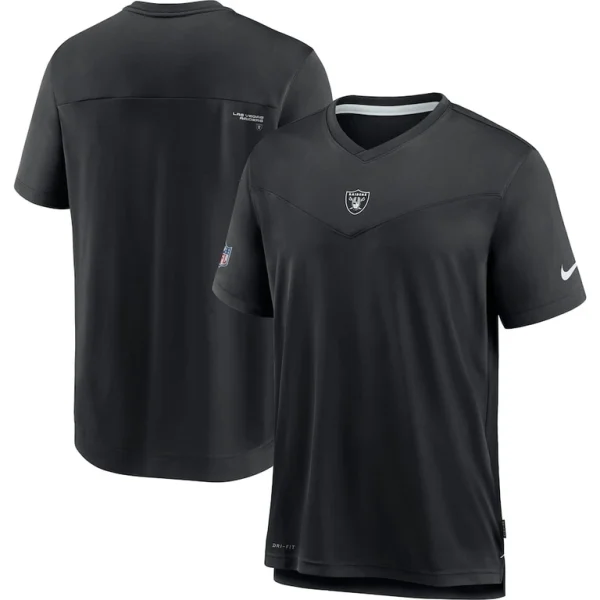 Las vegas raiders nike sideline coaches performance v neck t shirt Black