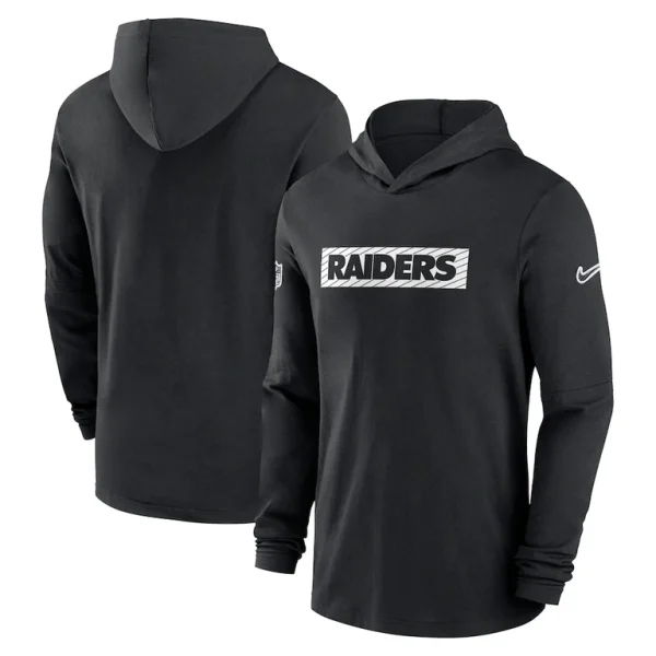 Las vegas raiders nike sideline hoodie performance long sleeve t shirt Black