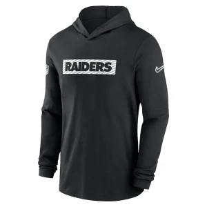 Las vegas raiders nike sideline hoodie performance long sleeve t shirt Black M