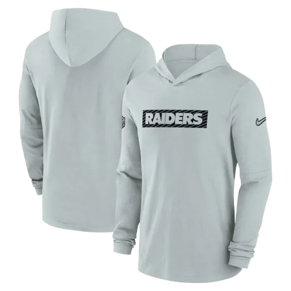 Las vegas raiders nike sideline hoodie performance long sleeve t shirt Gray