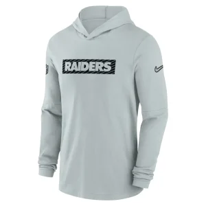 Las vegas raiders nike sideline hoodie performance long sleeve t shirt Gray M