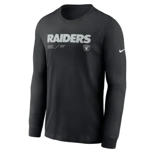Las vegas raiders nike sideline infograph lock up performance long sleeve t shirt Black S