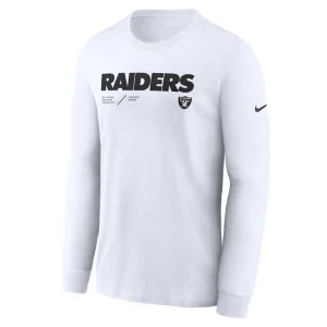 Las vegas raiders nike sideline infograph lock up performance long sleeve t shirt White S
