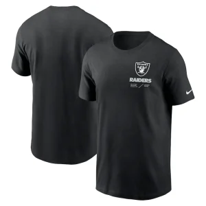 Las vegas raiders nike sideline infograph lockup performance t shirt Black