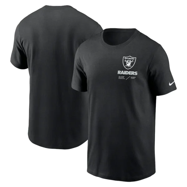 Las vegas raiders nike sideline infograph lockup performance t shirt Black