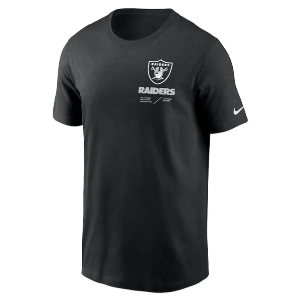 Las vegas raiders nike sideline infograph lockup performance t shirt Black S