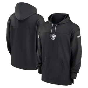 Las vegas raiders nike sideline jersey performance pullover hoodie Black