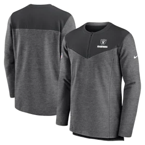 Las vegas raiders nike sideline lockup performance quarter zip top Charcoal