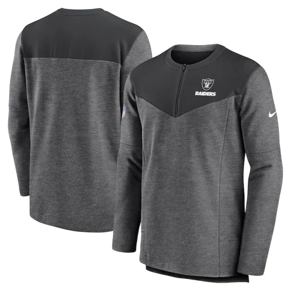 Las vegas raiders nike sideline lockup performance quarter zip top Charcoal