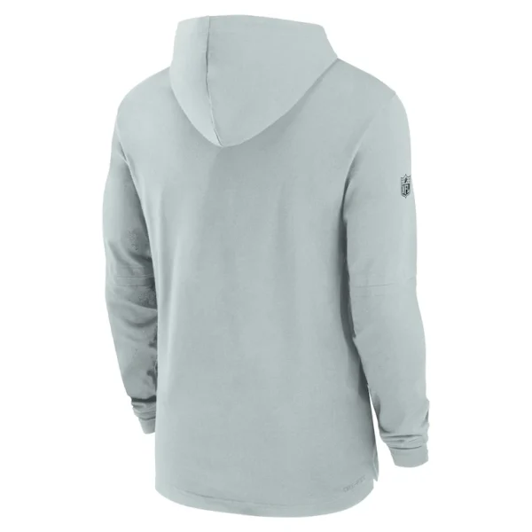 Las vegas raiders nike sideline performance long sleeve hoodie t shirt Silver L