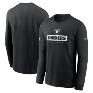 Las vegas raiders nike sideline performance long sleeve t shirt Black