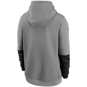 Las vegas raiders nike sideline playbook performance pullover hoodie Heathered grayblack L
