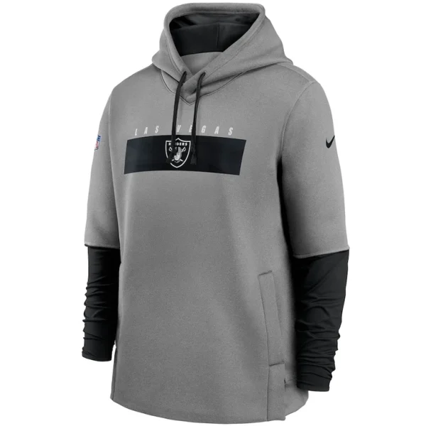 Las vegas raiders nike sideline playbook performance pullover hoodie Heathered grayblack M