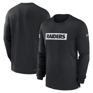 Las vegas raiders nike sideline player performance long sleeve t shirt Black