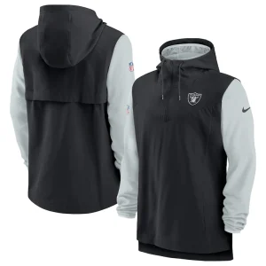 Las vegas raiders nike sideline player quarter zip hoodie jacket Blacksilver