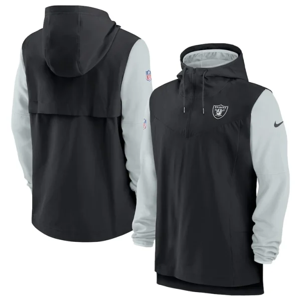 Las vegas raiders nike sideline player quarter zip hoodie jacket Blacksilver