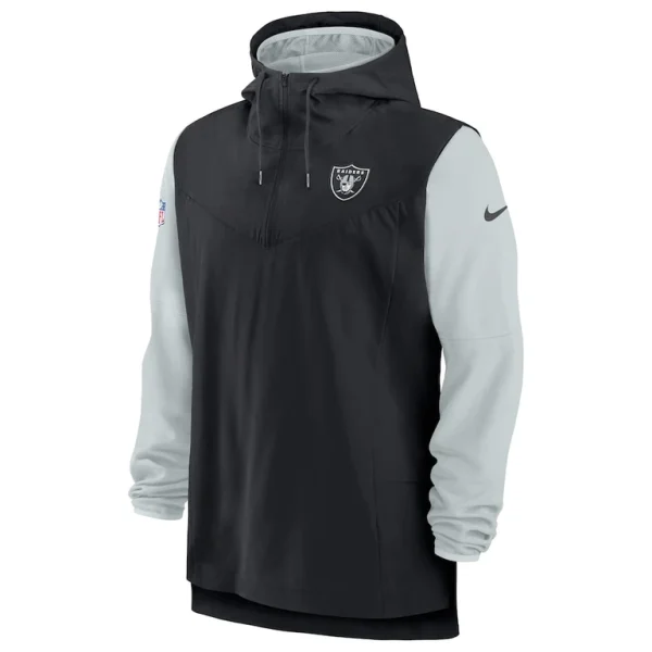 Las vegas raiders nike sideline player quarter zip hoodie jacket Blacksilver M