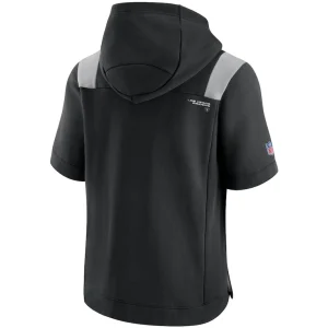 Las vegas raiders nike sideline showout short sleeve full zip hoodie Black L