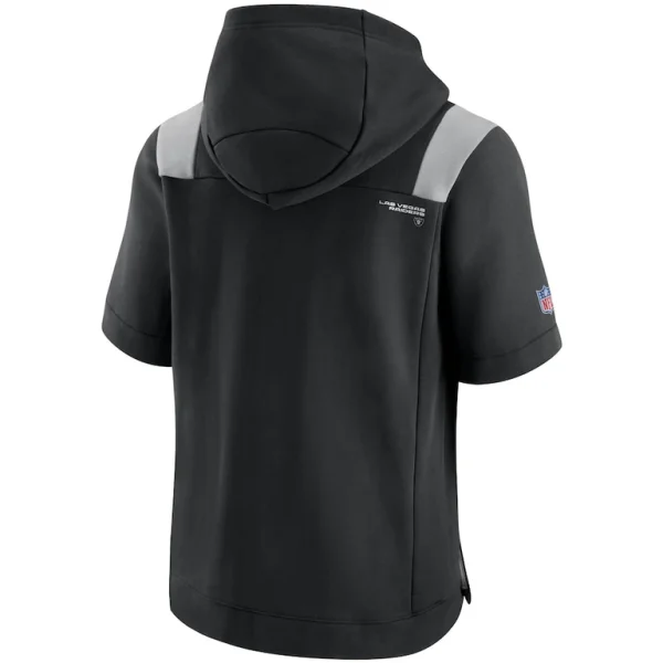 Las vegas raiders nike sideline showout short sleeve full zip hoodie Black L