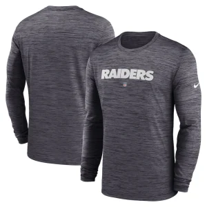 Las vegas raiders nike sideline team velocity performance long sleeve t shirt Black