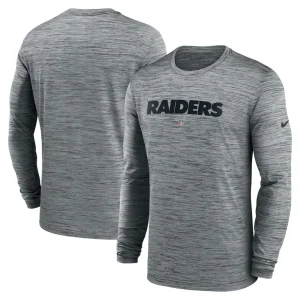 Las vegas raiders nike sideline team velocity performance long sleeve t shirt Heather gray