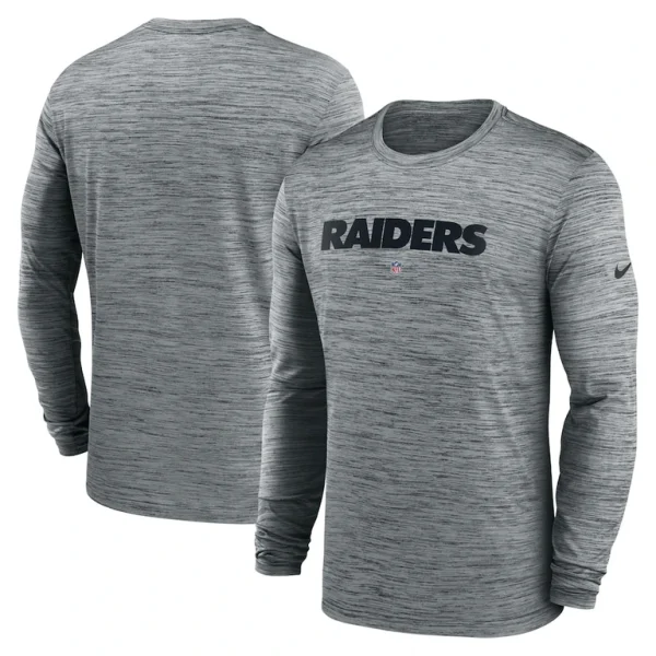 Las vegas raiders nike sideline team velocity performance long sleeve t shirt Heather gray