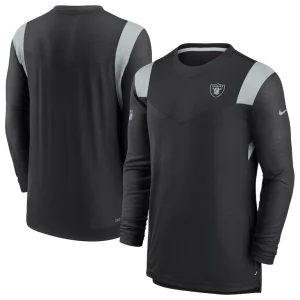 Las vegas raiders nike sideline tonal logo performance player long sleeve t shirt Black