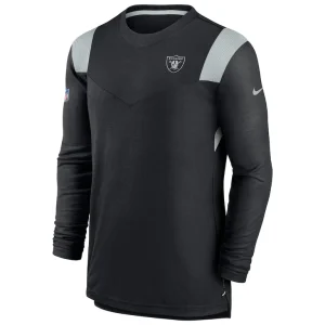 Las vegas raiders nike sideline tonal logo performance player long sleeve t shirt Black M