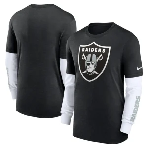 Las vegas raiders nike slub fashion long sleeve t shirt Heather black