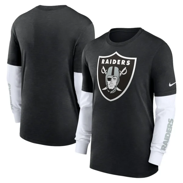 Las vegas raiders nike slub fashion long sleeve t shirt Heather black