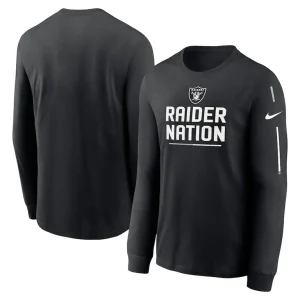 Las vegas raiders nike team slogan long sleeve t shirt Black