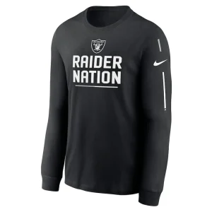 Las vegas raiders nike team slogan long sleeve t shirt Black M